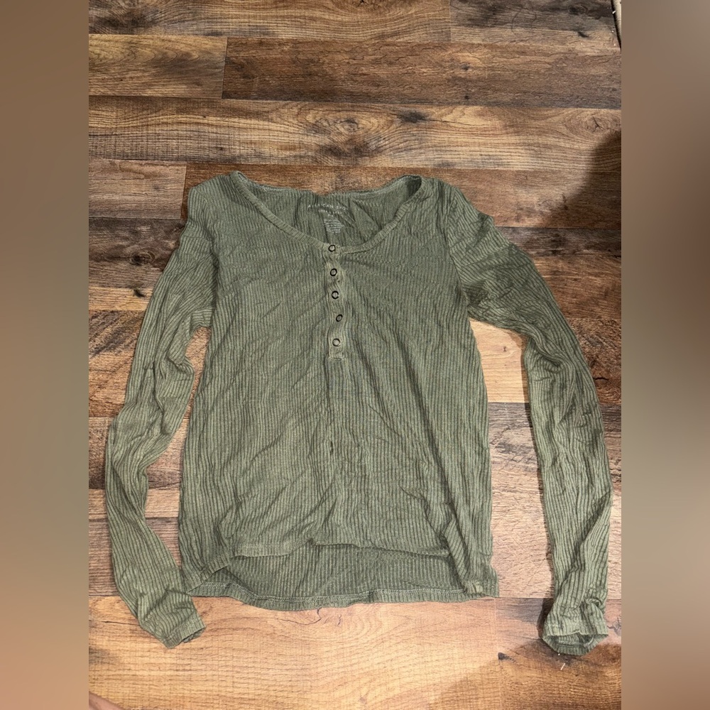 Olive Green Long Sleeve Top
